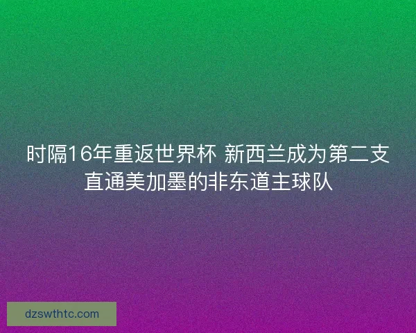 时隔16年重返世界杯 新西兰成为第二支直通美加墨的非东道主球队